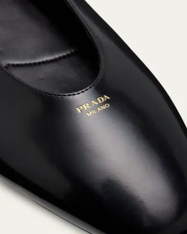 Prada Brushed Leather Ballerina Flats | Thumbnail 5 Prada Brushed Leather Ballerina Flats | Thumbnail 5