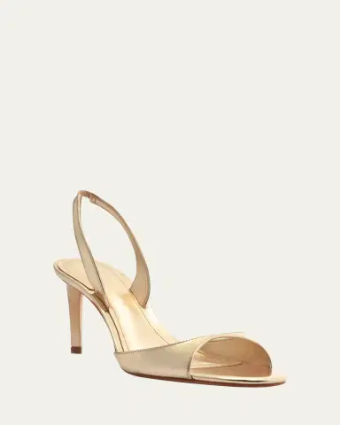 Schutz Scarlett Metallic Leather Mid-Heel Slingback Sandals | Thumbnail 2 Schutz Scarlett Metallic Leather Mid-Heel Slingback Sandals | Thumbnail 2