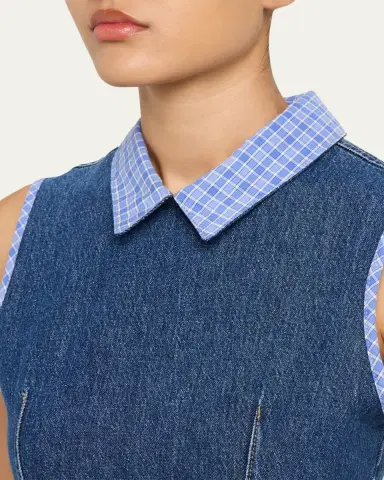 Cinq à Sept Kyra Sleeveless Belted Denim Mini Dress | Thumbnail 5 Cinq à Sept Kyra Sleeveless Belted Denim Mini Dress | Thumbnail 5