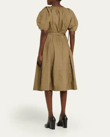 3.1 Phillip Lim Ruched-Sleeve Midi Dress | Thumbnail 3 3.1 Phillip Lim Ruched-Sleeve Midi Dress | Thumbnail 3