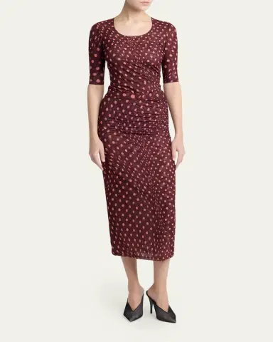 Stella McCartney Polka Dot Mesh Elbow-Sleeve Top | Thumbnail 2 Stella McCartney Polka Dot Mesh Elbow-Sleeve Top | Thumbnail 2