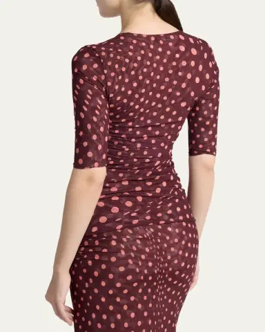 Stella McCartney Polka Dot Mesh Elbow-Sleeve Top | Thumbnail 3 Stella McCartney Polka Dot Mesh Elbow-Sleeve Top | Thumbnail 3