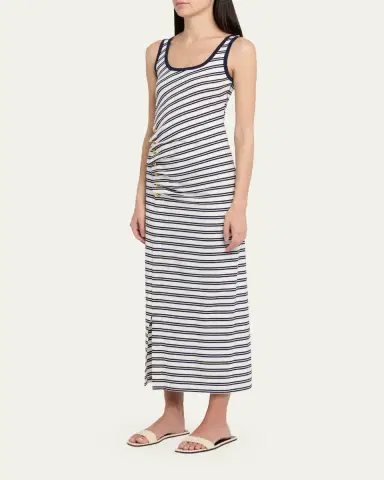 Simkhai Becker Striped Cotton Jersey Maxi Dress | Thumbnail 4 Simkhai Becker Striped Cotton Jersey Maxi Dress | Thumbnail 4