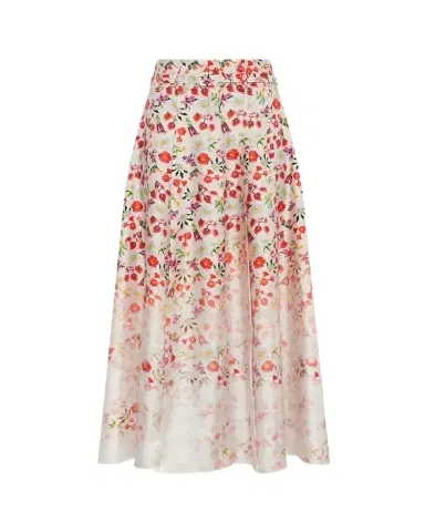 Gabriela Hearst Dugald Degrade Floral Silk Pleated Midi Skirt With Belt | Thumbnail 1 Gabriela Hearst Dugald Degrade Floral Silk Pleated Midi Skirt With Belt | Thumbnail 1