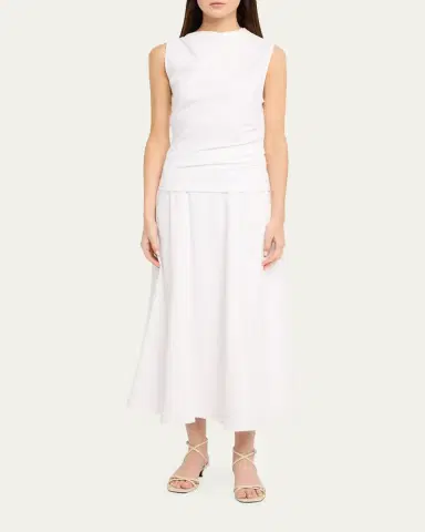 Vince Sleeveless Draped Pima Cotton Top | Thumbnail 2 Vince Sleeveless Draped Pima Cotton Top | Thumbnail 2