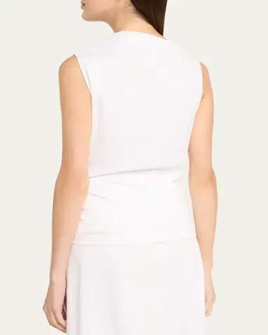 Vince Sleeveless Draped Pima Cotton Top | Thumbnail 3 Vince Sleeveless Draped Pima Cotton Top | Thumbnail 3