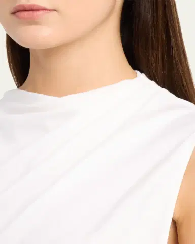 Vince Sleeveless Draped Pima Cotton Top | Thumbnail 5 Vince Sleeveless Draped Pima Cotton Top | Thumbnail 5