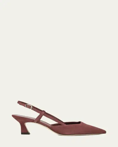 Stuart Weitzman 50mm Vinnie Suede Slingback Pumps | Thumbnail 5 Stuart Weitzman 50mm Vinnie Suede Slingback Pumps | Thumbnail 5