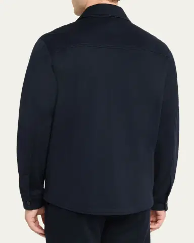 Baldassari Men's Virgin Wool Chest-Pocket Overshirt | Thumbnail 3 Baldassari Men's Virgin Wool Chest-Pocket Overshirt | Thumbnail 3