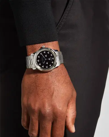 Gucci 42mm Signature Bee Automatic Bracelet Watch with Black Onyx Dial | Thumbnail 2 Gucci 42mm Signature Bee Automatic Bracelet Watch with Black Onyx Dial | Thumbnail 2