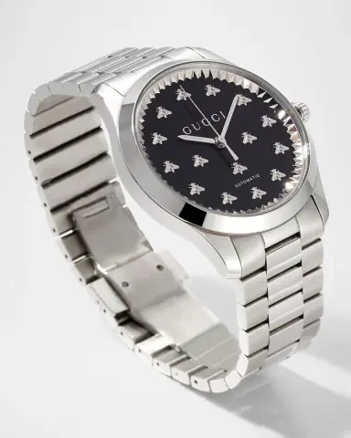 Gucci 42mm Signature Bee Automatic Bracelet Watch with Black Onyx Dial | Thumbnail 3 Gucci 42mm Signature Bee Automatic Bracelet Watch with Black Onyx Dial | Thumbnail 3