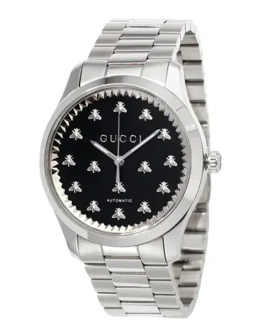 Gucci 42mm Signature Bee Automatic Bracelet Watch with Black Onyx Dial | Thumbnail 1 Gucci 42mm Signature Bee Automatic Bracelet Watch with Black Onyx Dial | Thumbnail 1