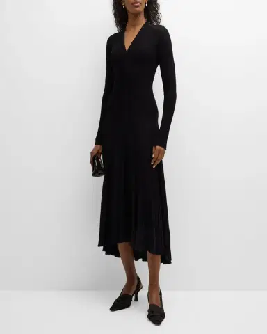 Emporio Armani High-Low Ribbed Knit Midi Dress | Thumbnail 2 Emporio Armani High-Low Ribbed Knit Midi Dress | Thumbnail 2