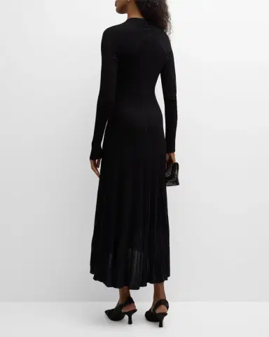 Emporio Armani High-Low Ribbed Knit Midi Dress | Thumbnail 3 Emporio Armani High-Low Ribbed Knit Midi Dress | Thumbnail 3