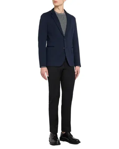 Emporio Armani Men's Rice Stitch Single-Breasted Sport Coat | Thumbnail 1 Emporio Armani Men's Rice Stitch Single-Breasted Sport Coat | Thumbnail 1