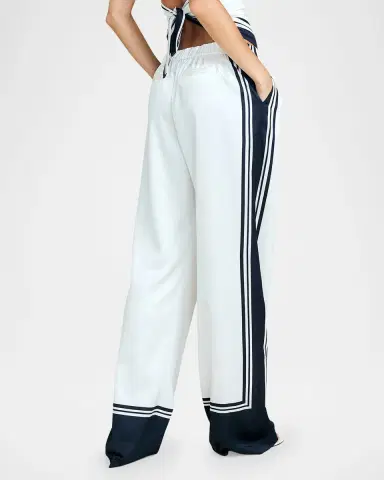 SEROYA Marlowe Striped Satin Pants | Thumbnail 2 SEROYA Marlowe Striped Satin Pants | Thumbnail 2