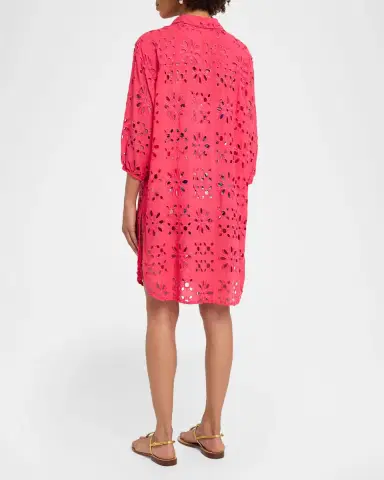 Johnny Was Floral Eyelet Shirtdress Coverup | Thumbnail 2 Johnny Was Floral Eyelet Shirtdress Coverup | Thumbnail 2