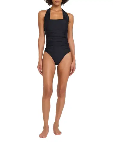 Johnny Was Ruched Halter One-Piece Swimsuit | Thumbnail 1 Johnny Was Ruched Halter One-Piece Swimsuit | Thumbnail 1