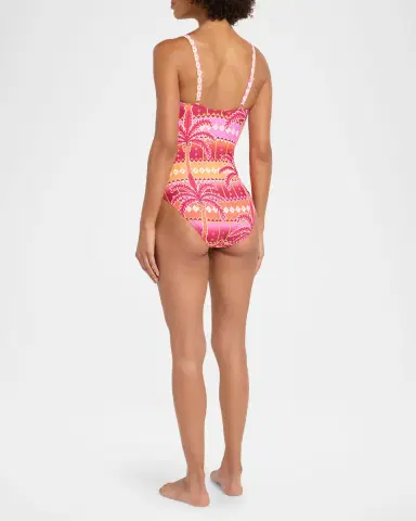 Johnny Was Marilyn Ruched One-Piece Swimsuit | Thumbnail 2 Johnny Was Marilyn Ruched One-Piece Swimsuit | Thumbnail 2