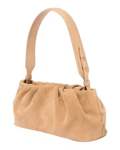 SIMKHAI Harlow Ruched Suede Shoulder Bag | Thumbnail 1 SIMKHAI Harlow Ruched Suede Shoulder Bag | Thumbnail 1