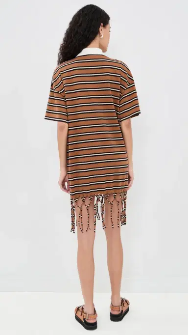 Nanushka Benigna Dress Tan/White/Black Stripe | Thumbnail 3 Nanushka Benigna Dress Tan/White/Black Stripe | Thumbnail 3