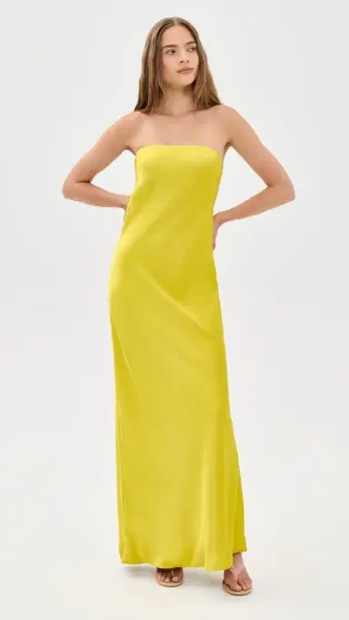 Norma Kamali Bias Strapless Gown erene Yellow | Thumbnail 5 Norma Kamali Bias Strapless Gown erene Yellow | Thumbnail 5