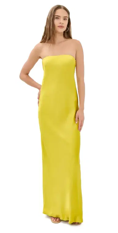 Norma Kamali Bias Strapless Gown erene Yellow | Thumbnail 1 Norma Kamali Bias Strapless Gown erene Yellow | Thumbnail 1