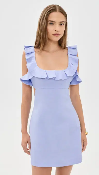 Zimmermann Indra Frilled Mini Dress Sky | Thumbnail 2 Zimmermann Indra Frilled Mini Dress Sky | Thumbnail 2