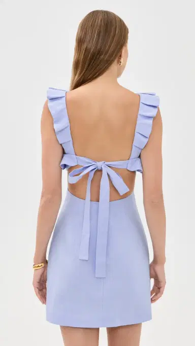 Zimmermann Indra Frilled Mini Dress Sky | Thumbnail 3 Zimmermann Indra Frilled Mini Dress Sky | Thumbnail 3