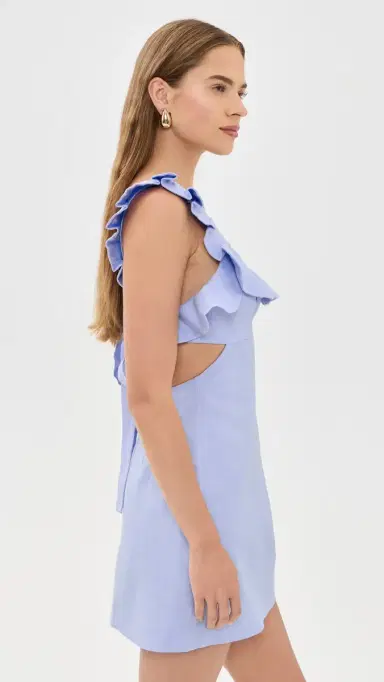 Zimmermann Indra Frilled Mini Dress Sky | Thumbnail 4 Zimmermann Indra Frilled Mini Dress Sky | Thumbnail 4