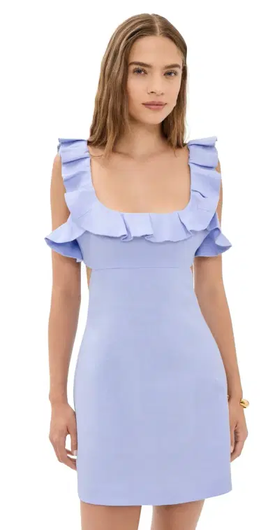 Zimmermann Indra Frilled Mini Dress Sky | Thumbnail 1 Zimmermann Indra Frilled Mini Dress Sky | Thumbnail 1