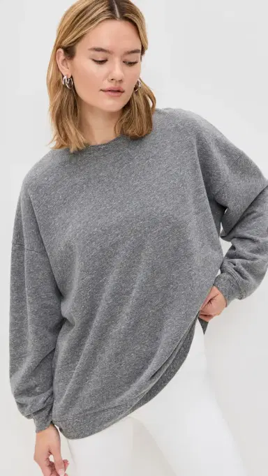 Year of Ours Crew Sweatshirt Heathered Grey | Thumbnail 2 Year of Ours Crew Sweatshirt Heathered Grey | Thumbnail 2