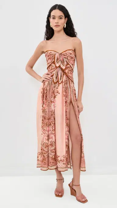 Zimmermann Aster Silk Scarf Dress Pink Paisley Floral | Thumbnail 2 Zimmermann Aster Silk Scarf Dress Pink Paisley Floral | Thumbnail 2