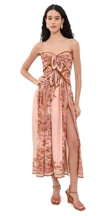 Zimmermann Aster Silk Scarf Dress Pink Paisley Floral | Thumbnail 1 Zimmermann Aster Silk Scarf Dress Pink Paisley Floral | Thumbnail 1