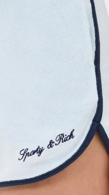 Sporty & Rich ignature Logo Terry Shorts Ciel/Dark Navy Dark Navy | Thumbnail 6 Sporty & Rich ignature Logo Terry Shorts Ciel/Dark Navy Dark Navy | Thumbnail 6