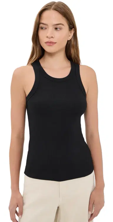 AYR The Flex Ribbed Tank Top Black | Thumbnail 1 AYR The Flex Ribbed Tank Top Black | Thumbnail 1