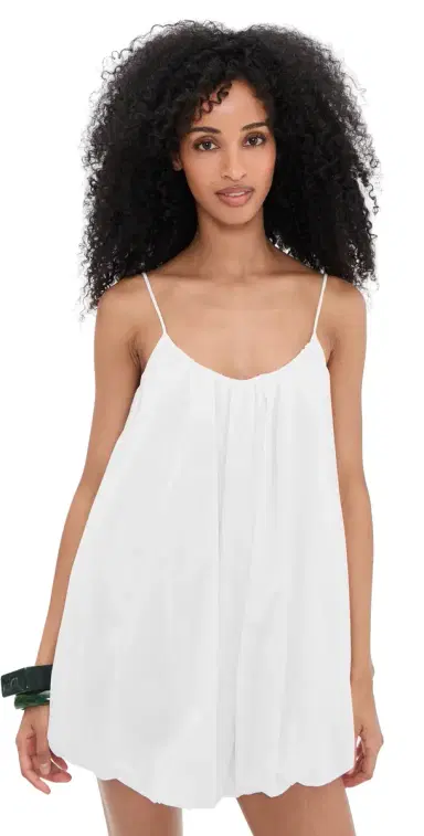 CAROLINE CONSTAS Riley Bubble Hem Mini Dress White | Thumbnail 1 CAROLINE CONSTAS Riley Bubble Hem Mini Dress White | Thumbnail 1