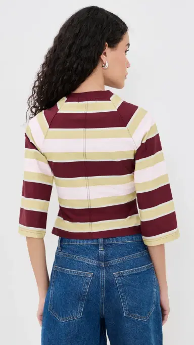 EB Denim Kingsley Top Burgundy oft Pink Stripe | Thumbnail 3 EB Denim Kingsley Top Burgundy oft Pink Stripe | Thumbnail 3