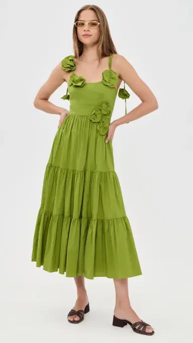 Cinq à Sept Kael Dress dark lime | Thumbnail 5 Cinq à Sept Kael Dress dark lime | Thumbnail 5