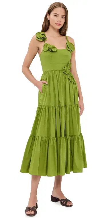 Cinq à Sept Kael Dress dark lime | Thumbnail 1 Cinq à Sept Kael Dress dark lime | Thumbnail 1