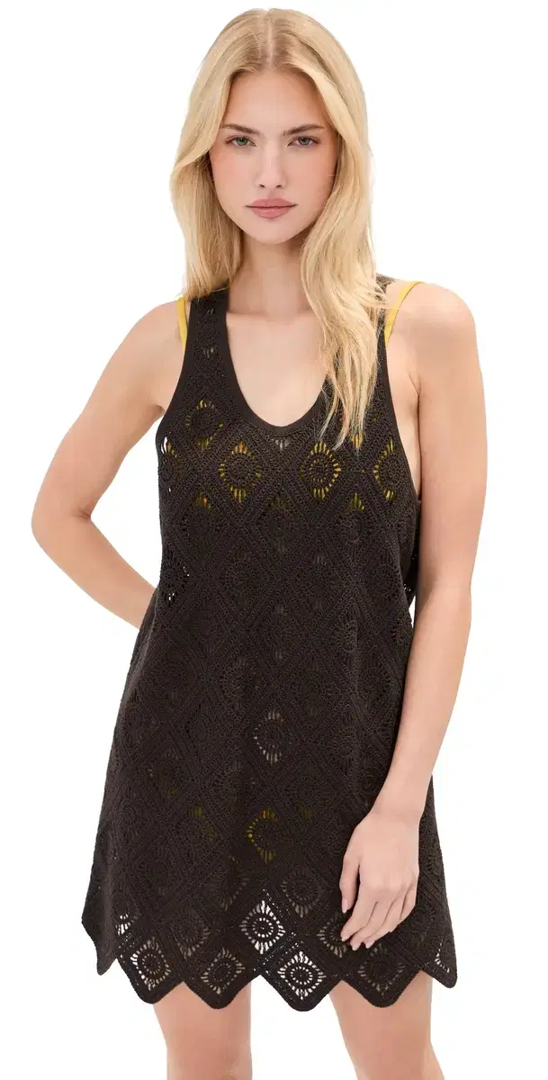 Juno Crochet Coverup Dress Chocolate Juno Crochet Coverup Dress Chocolate