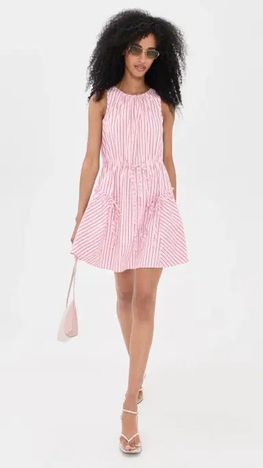 Cinq à Sept Rose Stripe Leylani Dress | Thumbnail 5 Cinq à Sept Rose Stripe Leylani Dress | Thumbnail 5