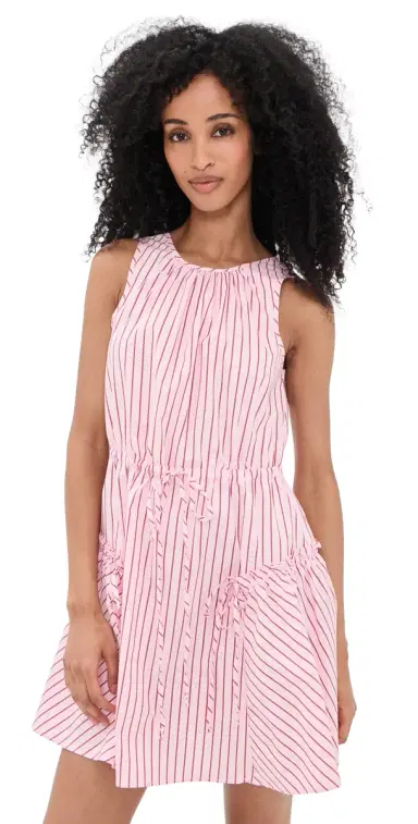 Cinq à Sept Rose Stripe Leylani Dress | Thumbnail 1 Cinq à Sept Rose Stripe Leylani Dress | Thumbnail 1