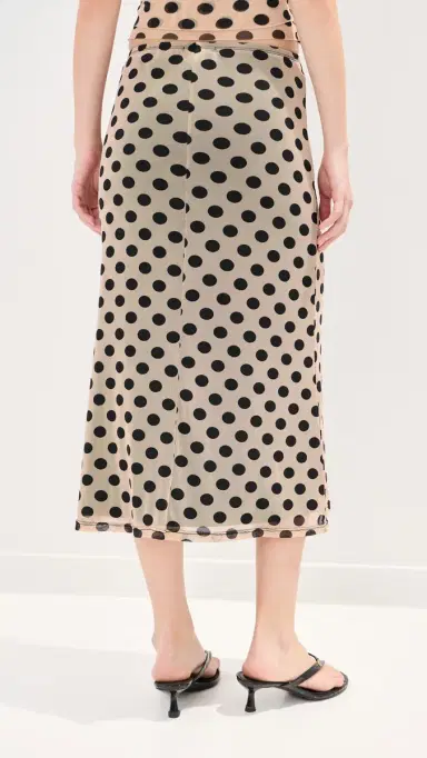 LE BOP Emma Midi Skirt Tan/Black Polka Dot | Thumbnail 4 LE BOP Emma Midi Skirt Tan/Black Polka Dot | Thumbnail 4