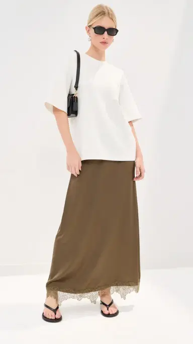 LE BOP Marion atin Skirt Hazelnut | Thumbnail 6 LE BOP Marion atin Skirt Hazelnut | Thumbnail 6