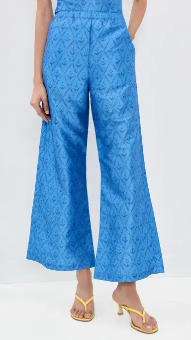 La Maregold The Nicole Pants Sapphire attice Floral | Thumbnail 2 La Maregold The Nicole Pants Sapphire attice Floral | Thumbnail 2