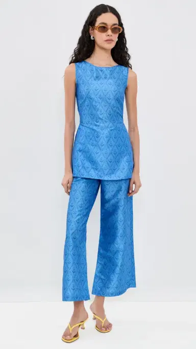 La Maregold The Nicole Pants Sapphire attice Floral | Thumbnail 5 La Maregold The Nicole Pants Sapphire attice Floral | Thumbnail 5