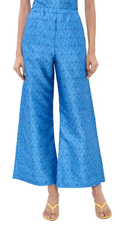 La Maregold The Nicole Pants Sapphire attice Floral | Thumbnail 1 La Maregold The Nicole Pants Sapphire attice Floral | Thumbnail 1