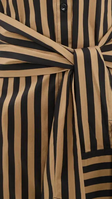 SIMONMILLER Inna Sleeveless Poplin Mini Dress Black/Tan Stripe | Thumbnail 6 SIMONMILLER Inna Sleeveless Poplin Mini Dress Black/Tan Stripe | Thumbnail 6