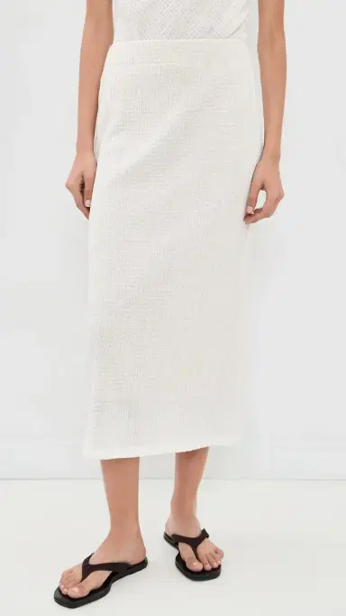 Vince Shadow Grid Midi Skirt Chalk | Thumbnail 2 Vince Shadow Grid Midi Skirt Chalk | Thumbnail 2